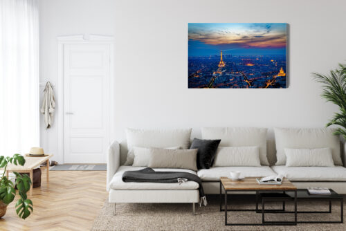 Obraz na płótnie Miasto Wieża Eiffla nocą Premium Canvas - obrazek 6