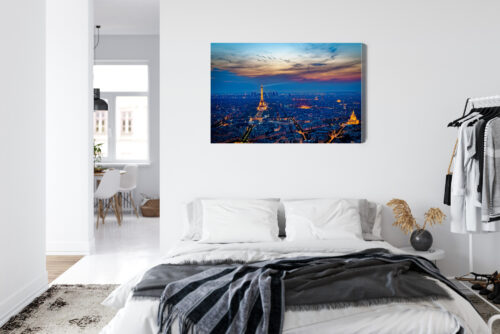 Obraz na płótnie Miasto Wieża Eiffla nocą Premium Canvas - obrazek 7
