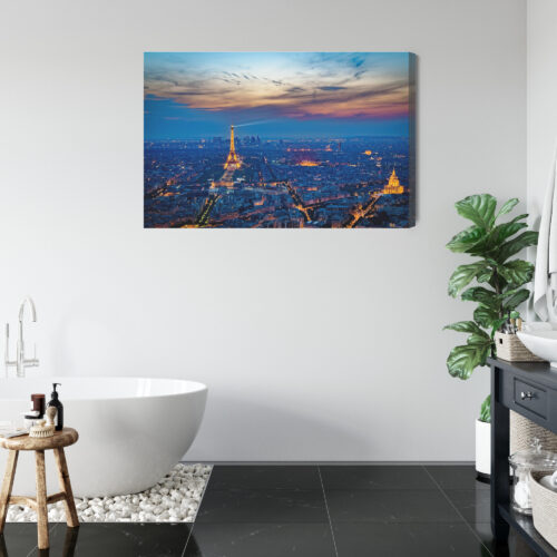 Obraz na płótnie Miasto Wieża Eiffla nocą Premium Canvas - obrazek 5