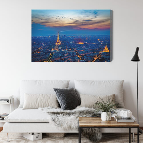 Obraz na płótnie Miasto Wieża Eiffla nocą Premium Canvas - obrazek 4