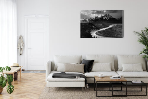 Obraz na płótnie Góra Czarno-biała panorama Premium Canvas - obrazek 6