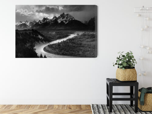 Obraz na płótnie Góra Czarno-biała panorama Premium Canvas - obrazek 8
