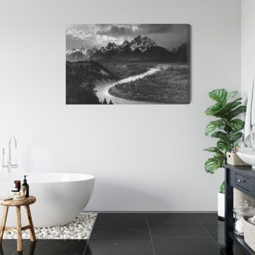 Obraz na płótnie Góra Czarno-biała panorama Premium Canvas - obrazek 5
