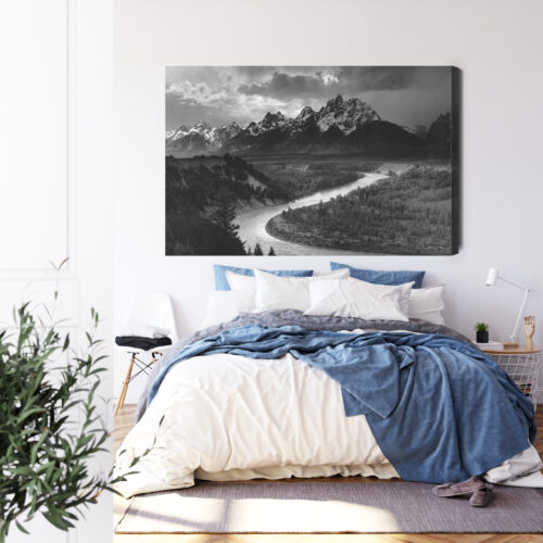 Obraz na płótnie Góra Czarno-biała panorama Premium Canvas - obrazek 3