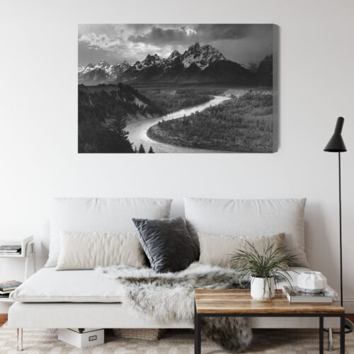 Obraz na płótnie Góra Czarno-biała panorama Premium Canvas - obrazek 4