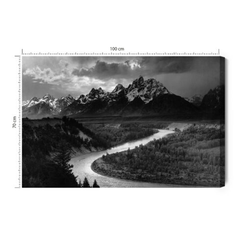 Obraz na płótnie Góra Czarno-biała panorama Premium Canvas