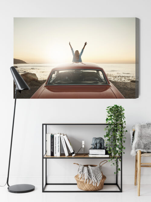 Obraz na płótnie Fotografia Kobieta w samochodzie Premium Canvas - obrazek 9