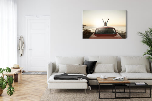 Obraz na płótnie Fotografia Kobieta w samochodzie Premium Canvas - obrazek 6