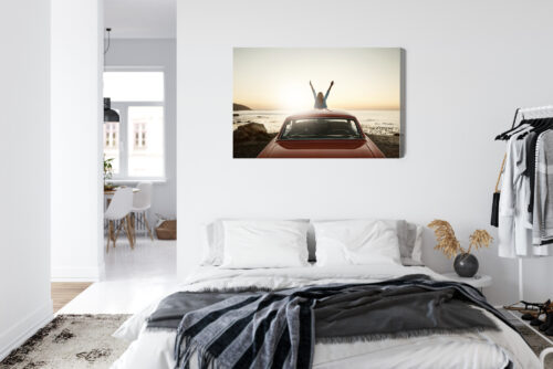 Obraz na płótnie Fotografia Kobieta w samochodzie Premium Canvas - obrazek 7