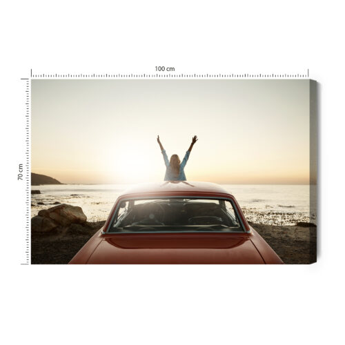 Obraz na płótnie Fotografia Kobieta w samochodzie Premium Canvas