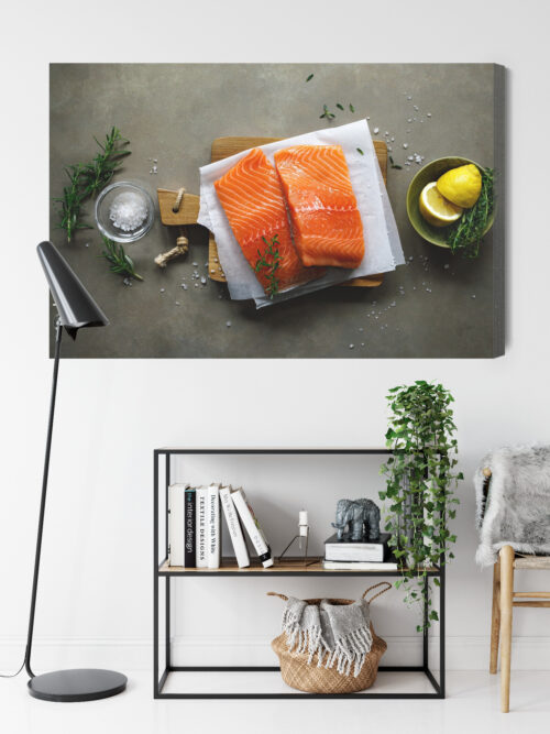 Obraz na płótnie Kuchnia Łosoś Premium Canvas - obrazek 9