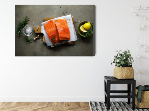 Obraz na płótnie Kuchnia Łosoś Premium Canvas - obrazek 8