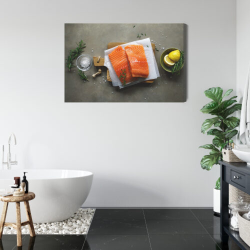 Obraz na płótnie Kuchnia Łosoś Premium Canvas - obrazek 5