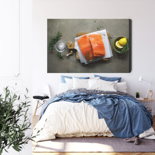 Obraz na płótnie Kuchnia Łosoś Premium Canvas - obrazek 3