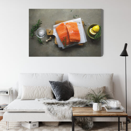 Obraz na płótnie Kuchnia Łosoś Premium Canvas - obrazek 4