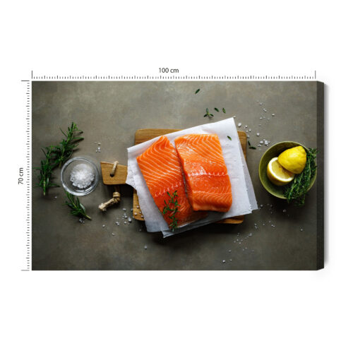 Obraz na płótnie Kuchnia Łosoś Premium Canvas