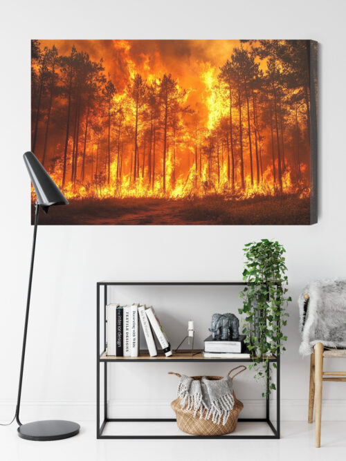 Obraz na płótnie Natura Pożar lasu w płomieniach Premium Canvas - obrazek 9