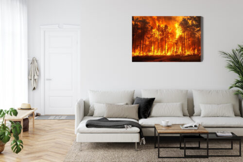 Obraz na płótnie Natura Pożar lasu w płomieniach Premium Canvas - obrazek 6