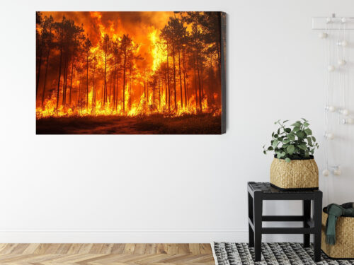 Obraz na płótnie Natura Pożar lasu w płomieniach Premium Canvas - obrazek 8