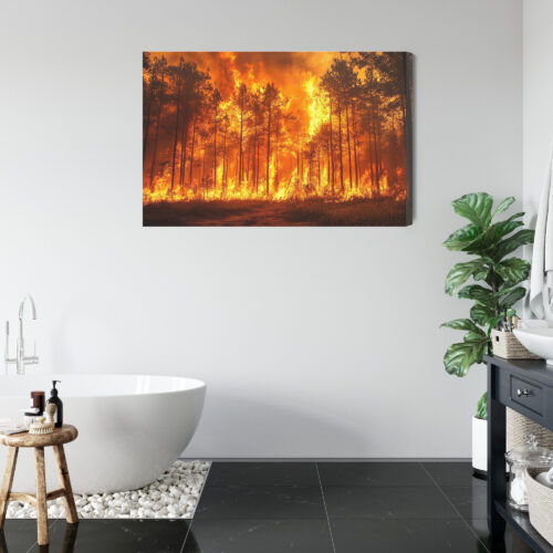 Obraz na płótnie Natura Pożar lasu w płomieniach Premium Canvas - obrazek 5
