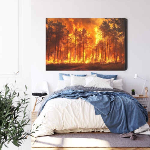 Obraz na płótnie Natura Pożar lasu w płomieniach Premium Canvas - obrazek 3