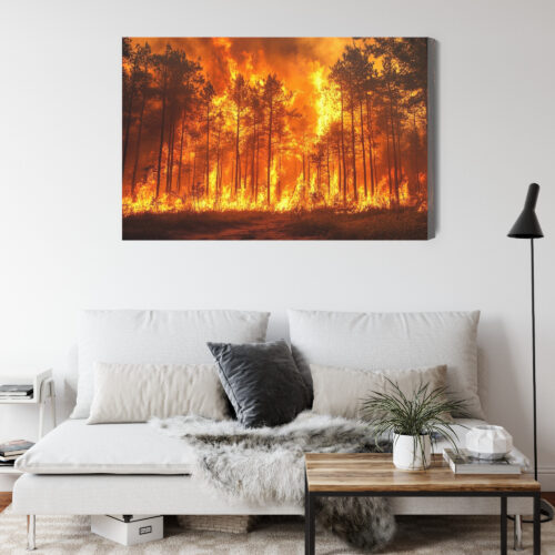 Obraz na płótnie Natura Pożar lasu w płomieniach Premium Canvas - obrazek 4