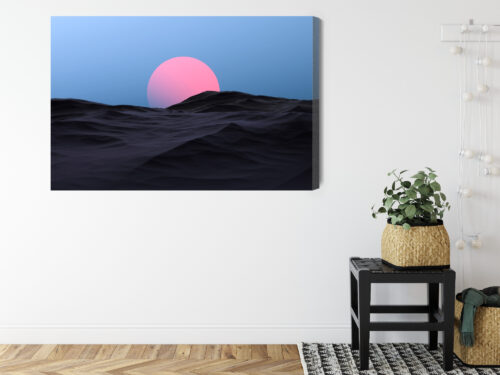 Obraz na płótnie Pustynia Różowe słońce Premium Canvas - obrazek 8