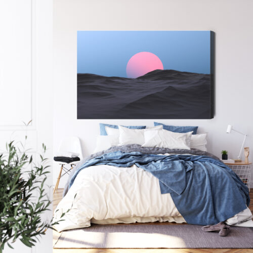 Obraz na płótnie Pustynia Różowe słońce Premium Canvas - obrazek 3