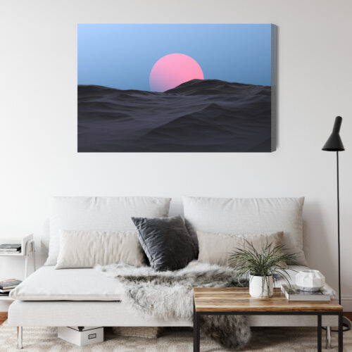 Obraz na płótnie Pustynia Różowe słońce Premium Canvas - obrazek 4