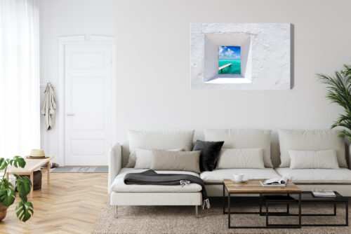 Obraz na płótnie Architektura Widok na turkusowe morze Premium Canvas - obrazek 6