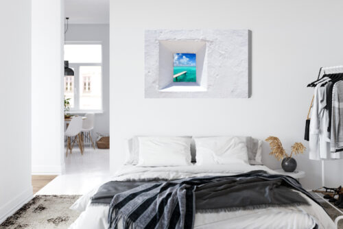 Obraz na płótnie Architektura Widok na turkusowe morze Premium Canvas - obrazek 7