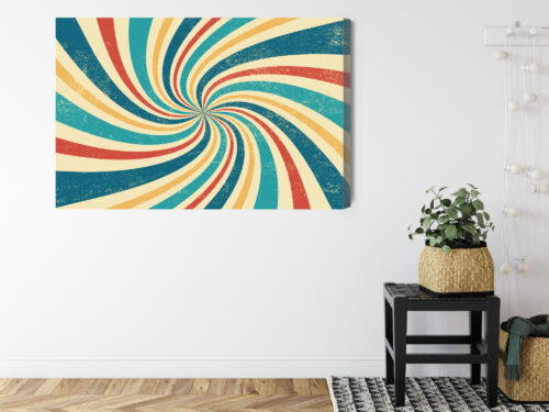 Obraz na płótnie Wir retro kolorowy styl vintage  Premium Canvas - obrazek 8