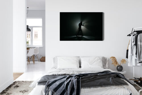 Obraz na płótnie Bokser sylwetka światło mrok  Premium Canvas - obrazek 7