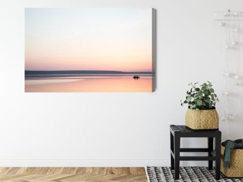 Obraz na płótnie Natura Różowy zachód nad jeziorem Premium Canvas - obrazek 8