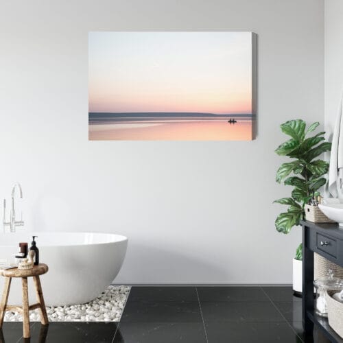 Obraz na płótnie Natura Różowy zachód nad jeziorem Premium Canvas - obrazek 5