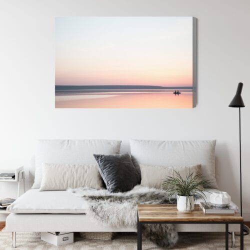Obraz na płótnie Natura Różowy zachód nad jeziorem Premium Canvas - obrazek 4