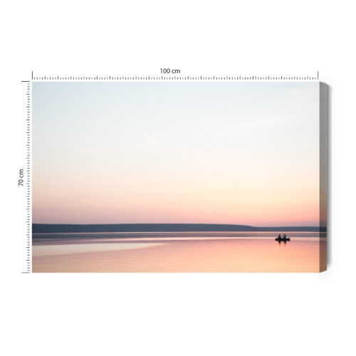 Obraz na płótnie Natura Różowy zachód nad jeziorem Premium Canvas