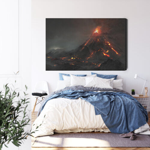 Obraz na płótnie Wulkan Erupcja ognia Premium Canvas - obrazek 3