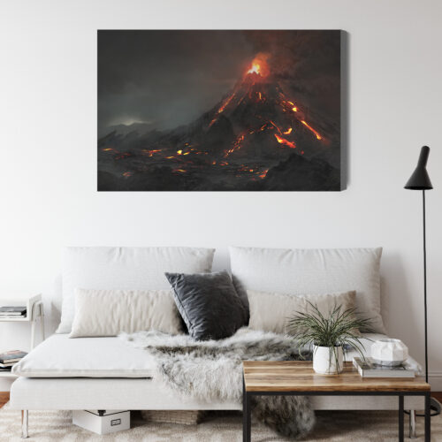 Obraz na płótnie Wulkan Erupcja ognia Premium Canvas - obrazek 4