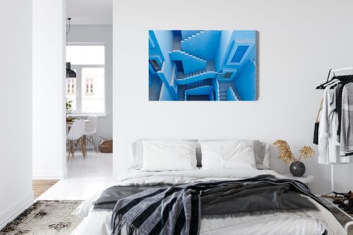 Obraz na płótnie Architektura Niebieskie schody Premium Canvas - obrazek 7