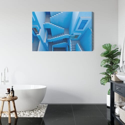 Obraz na płótnie Architektura Niebieskie schody Premium Canvas - obrazek 5