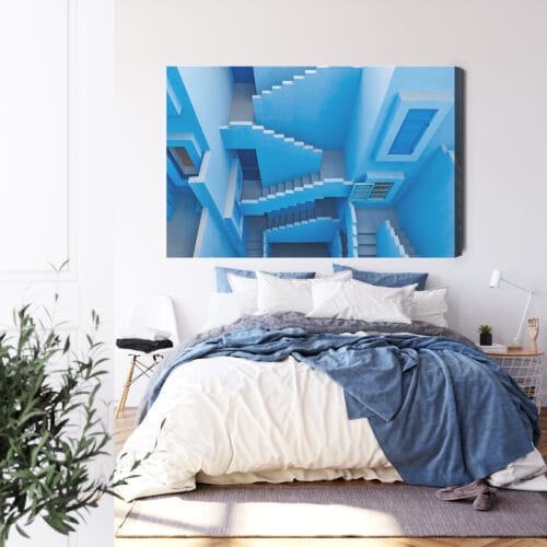 Obraz na płótnie Architektura Niebieskie schody Premium Canvas - obrazek 3