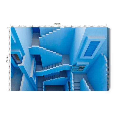 Obraz na płótnie Architektura Niebieskie schody Premium Canvas