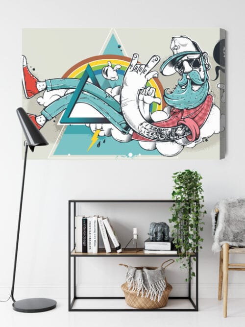 Obraz na płótnie Ilustracja Hipsterska postać z brodą Premium Canvas - obrazek 9