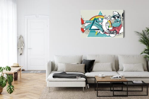Obraz na płótnie Ilustracja Hipsterska postać z brodą Premium Canvas - obrazek 6