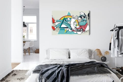 Obraz na płótnie Ilustracja Hipsterska postać z brodą Premium Canvas - obrazek 7