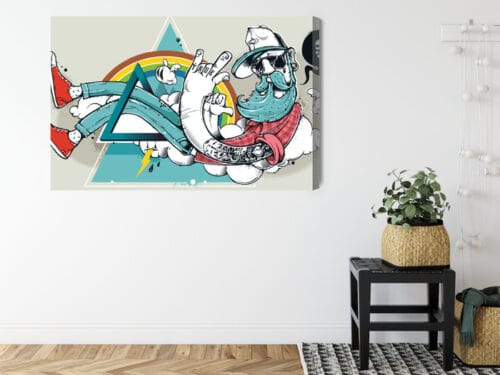 Obraz na płótnie Ilustracja Hipsterska postać z brodą Premium Canvas - obrazek 8