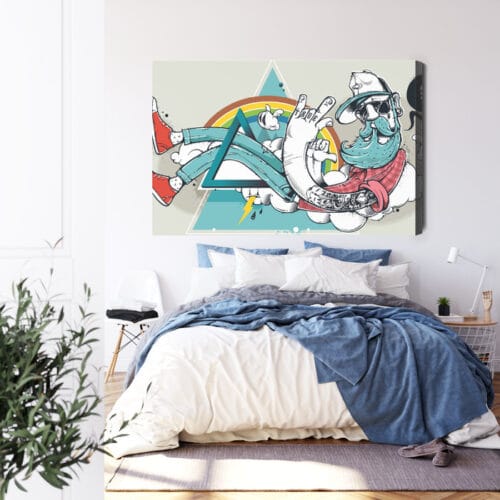 Obraz na płótnie Ilustracja Hipsterska postać z brodą Premium Canvas - obrazek 3