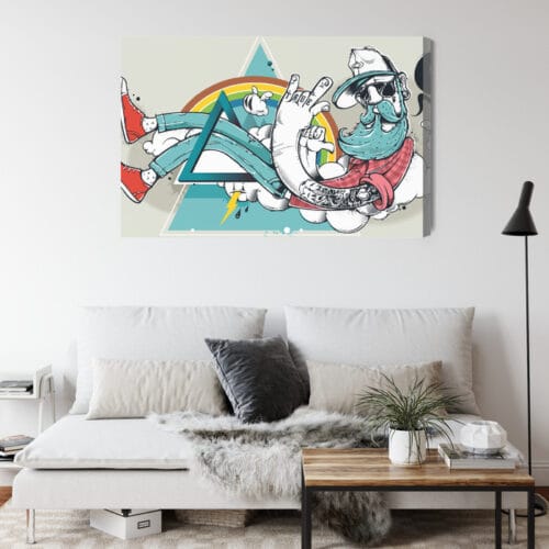 Obraz na płótnie Ilustracja Hipsterska postać z brodą Premium Canvas - obrazek 4