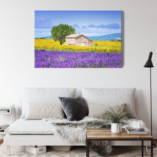 Obraz na płótnie Natura Lawenda i słoneczniki Premium Canvas - obrazek 4